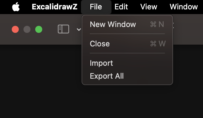 ExcalidrawZ menubar
